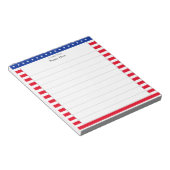 星柄 & 赤白ストライプのライン入り ノートパッド (アングル)