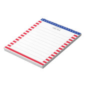 星柄 & 赤白ストライプのライン入り ノートパッド (回転)