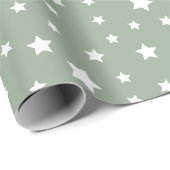 星模様のソフトセージ ラッピングペーパー (ロールコーナー)