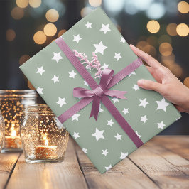 星模様のソフトセージ ラッピングペーパー