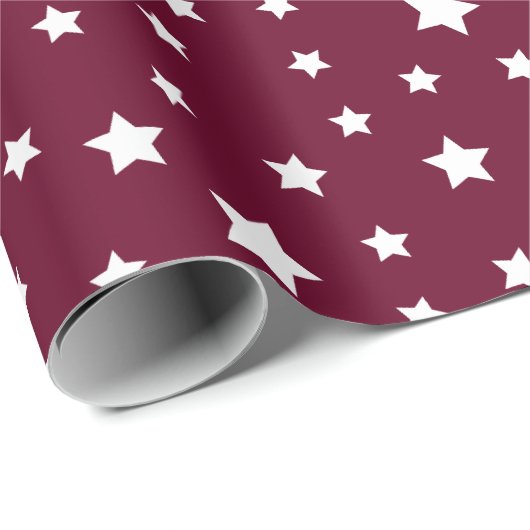 星模様の濃いブルゴーニュ ラッピングペーパー (ロールコーナー)