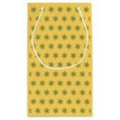 星模様トレンドカラー金ゴールド緑の黄色 スモールペーパーバッグ (裏面)