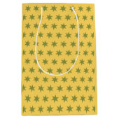 星模様トレンドカラー金ゴールド緑の黄色 ミディアムペーパーバッグ (正面)