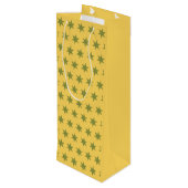 星模様トレンドカラー金ゴールド緑の黄色 ワインギフトバッグ (裏面アングル)