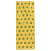 星模様トレンドカラー金ゴールド緑の黄色 ワインギフトバッグ (裏面)