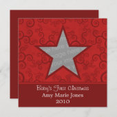 星渦巻き初めてのクリスマス発表、赤 シーズンカード (正面/裏面)