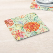 星状体が付いているパターン スクエアペーパーコースター (アングル)