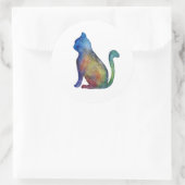 星猫クラシック丸ステッカー、光沢 ラウンドシール (バッグ)