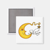 星白熱［赤熱］光を放つで月を照らす マグネット (正面/裏面)