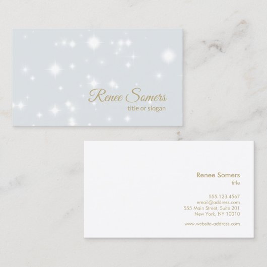 星白熱［赤熱］光を放つライトブルー 名刺 (正面/裏面)