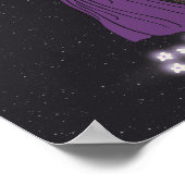 星白熱［赤熱］光を放つ花紫かわいらし妖精の少女 ポスター (角)