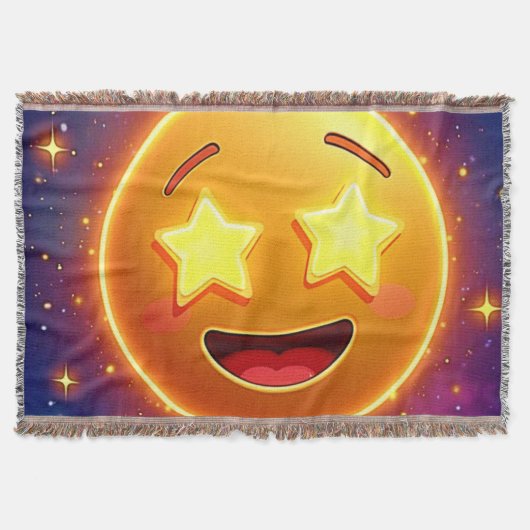 星目絵文字の喜び スローブランケット (正面)