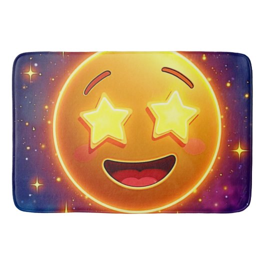 星目絵文字の喜び バスマット (正面)