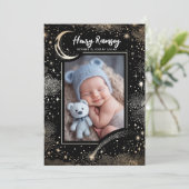 星空かわいい写真生まれたばかりの誕生 案内状 (スタンド正面)