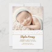 星空かわいい白い写真生まれたばかりの誕生 案内状 (裏面)