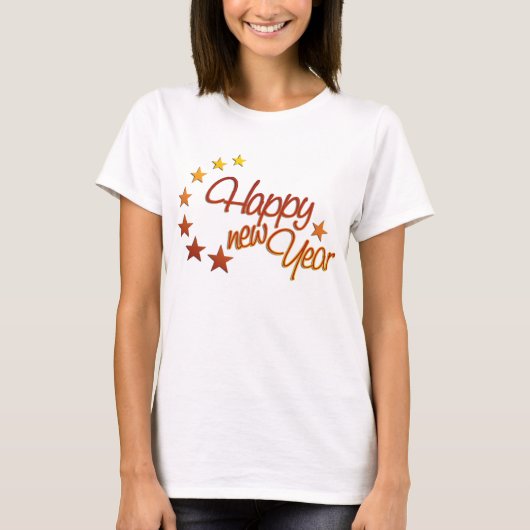 星空で新年おめでとう Tシャツ (正面)