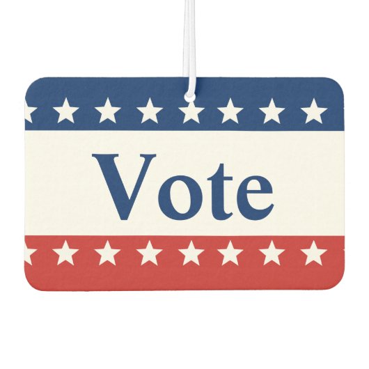 星空で赤と青の愛国心を投票 カーエアーフレッシュナー (正面)