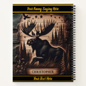 星空と夜の森にムースを彫る ノートブック (裏面)