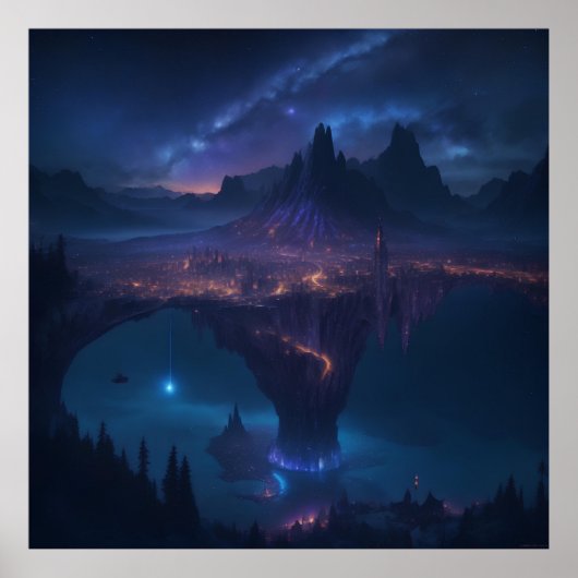 星空と宇宙の夜空 ポスター (正面)