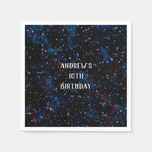 星空と惑星 スタンダードカクテルナプキン (正面)