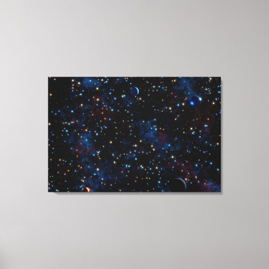 星空と星と惑星 キャンバスプリント (正面)