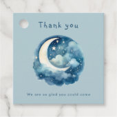 星空と月の赤ちゃんシャワー フェイバータグ (正面)