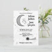 星空と月 スタイルのウェディング 招待状 (スタンド正面)