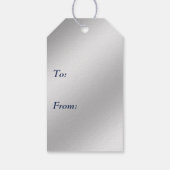 星空に対するシルバーグレーの平和 ギフトタグ (裏面)