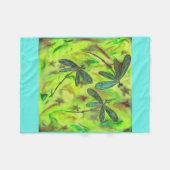 星空に浮かぶトンボ フリースブランケット (正面(横))