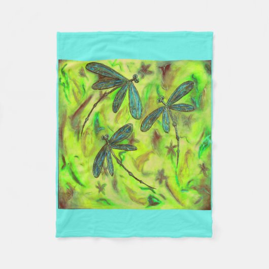 星空に浮かぶトンボ フリースブランケット (正面)