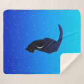 星空に浮かぶ宇宙猫 シェルパブランケット (正面(横))