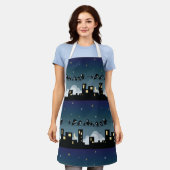 星空に浮かぶ市鳥 エプロン (着用した状態)