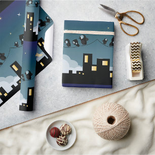 星空に浮かぶ市鳥 ラッピングペーパー