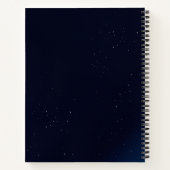 星空に浮かぶ鉄格子のフクロウと三日月 ノートブック (裏面)