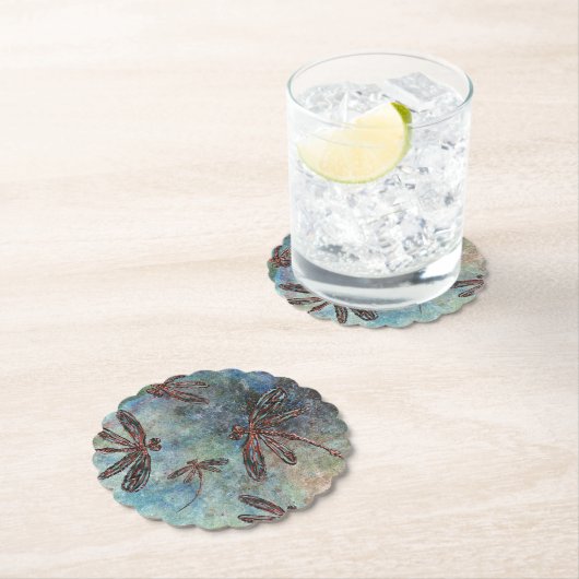 星空に浮かぶ青銅のトンボ ペーパーコースター (インサイチュ)