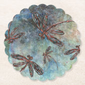 星空に浮かぶ青銅のトンボ ペーパーコースター (正面)