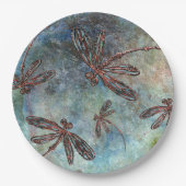 星空に浮かぶ青銅のトンボ ペーパープレート (正面)