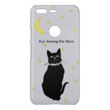 星空に浮かぶ黒猫 iPhoneケース