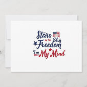 星空に自由の祝い 7月4日招待状 - 愛国的な名言 招待状 (正面)