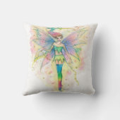 星空に輝く虹色の妖精の幻想芸術枕 クッション (裏面)