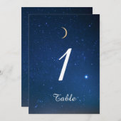 星空のウェディングテーブルナンバー 招待状 (正面/裏面)