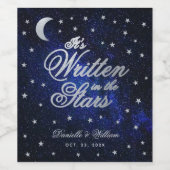 星空のウェディング 運命の星たち 月の書体 ワインラベル (シングルラベル)