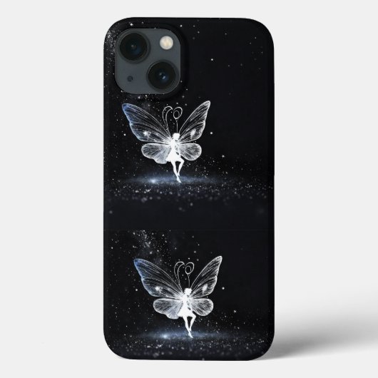 星空のエレガンス:黒い背景に白い蝶 Case-Mate iPhoneケース (裏面)