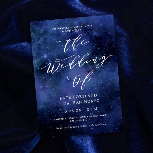 星空のエレガントな空間 天文学 星 結婚式 招待状