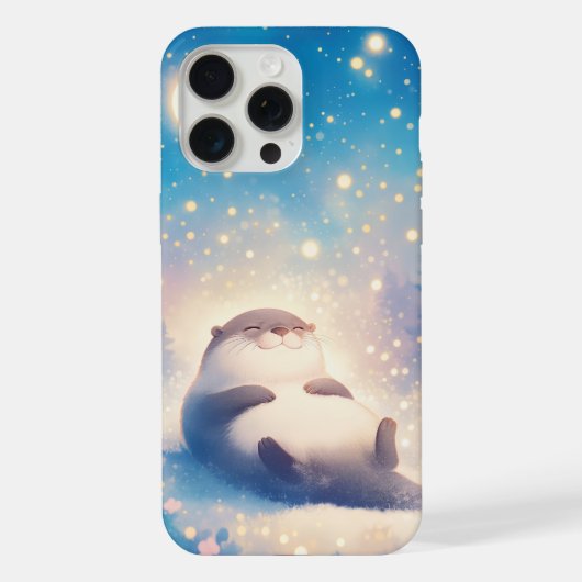 星空のカワウソの夜 iPhoneケース (裏面)