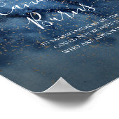 星空のキャンドル 燃えるサイン ゴールド ポスター (角)