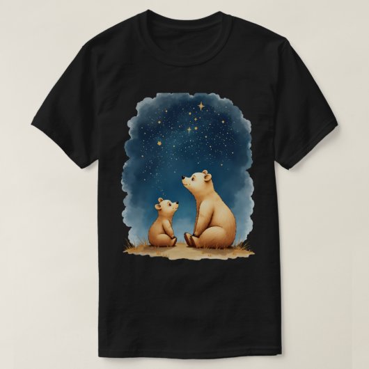 星空のクマたち Tシャツ (デザイン正面)
