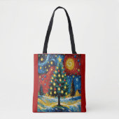 星空のクリスマスの夜 トートバッグ (正面)
