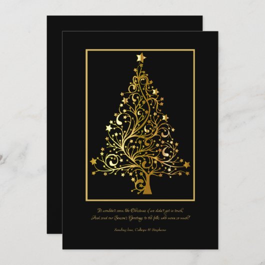 星空のクリスマスグリーティングカード シーズンカード (正面/裏面)