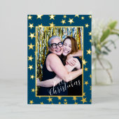 星空のクリスマスフォト。箔シーズンカード 箔シーズンカード (立ち正面)